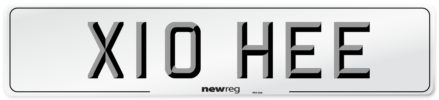 X10 HEE Number Plate from New Reg